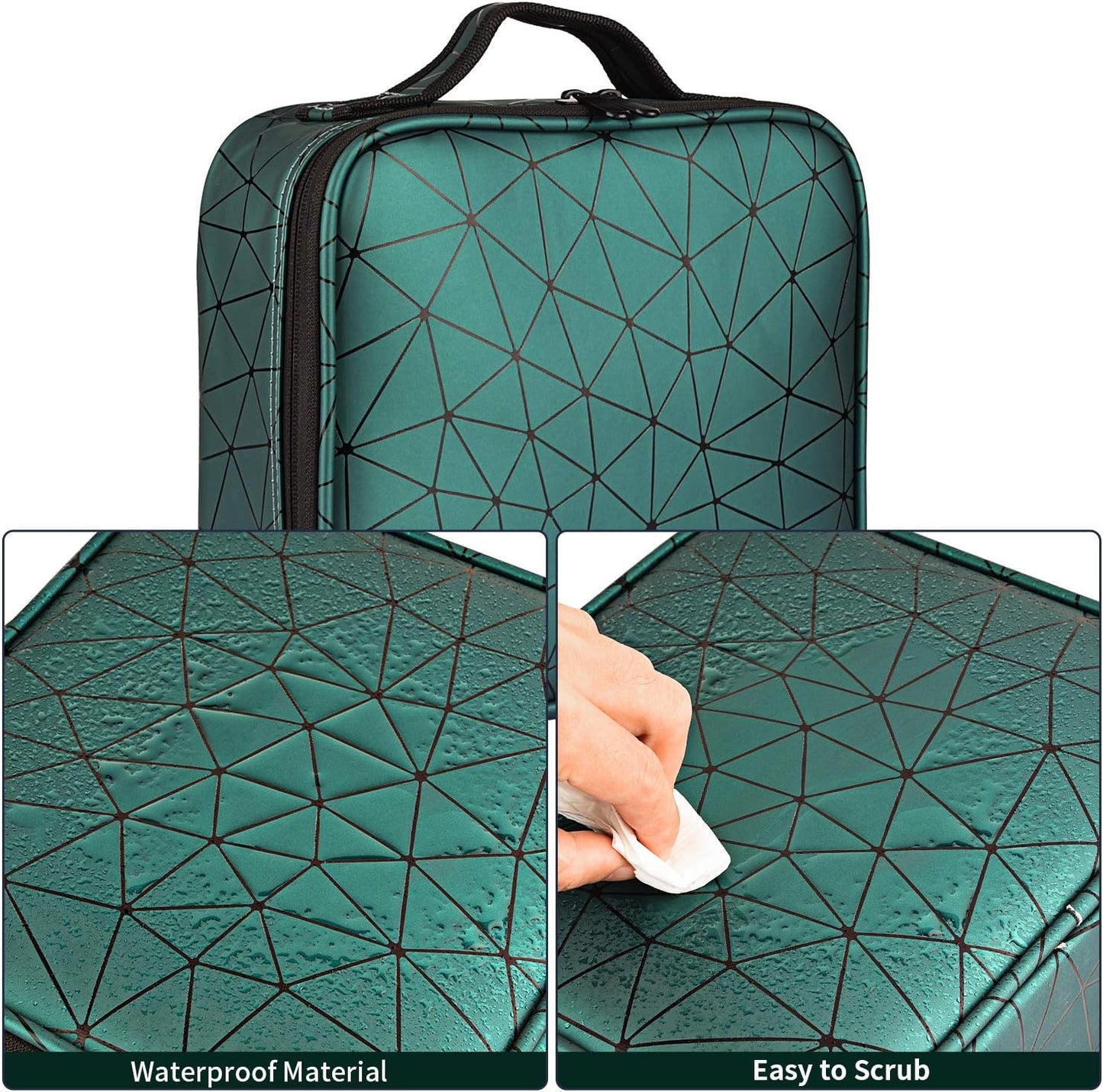 Professional Cosmetic Storage Bag Make up Tool Boxes Brushes Bags with Compartments Waterproof Detachable Vanity Organizer