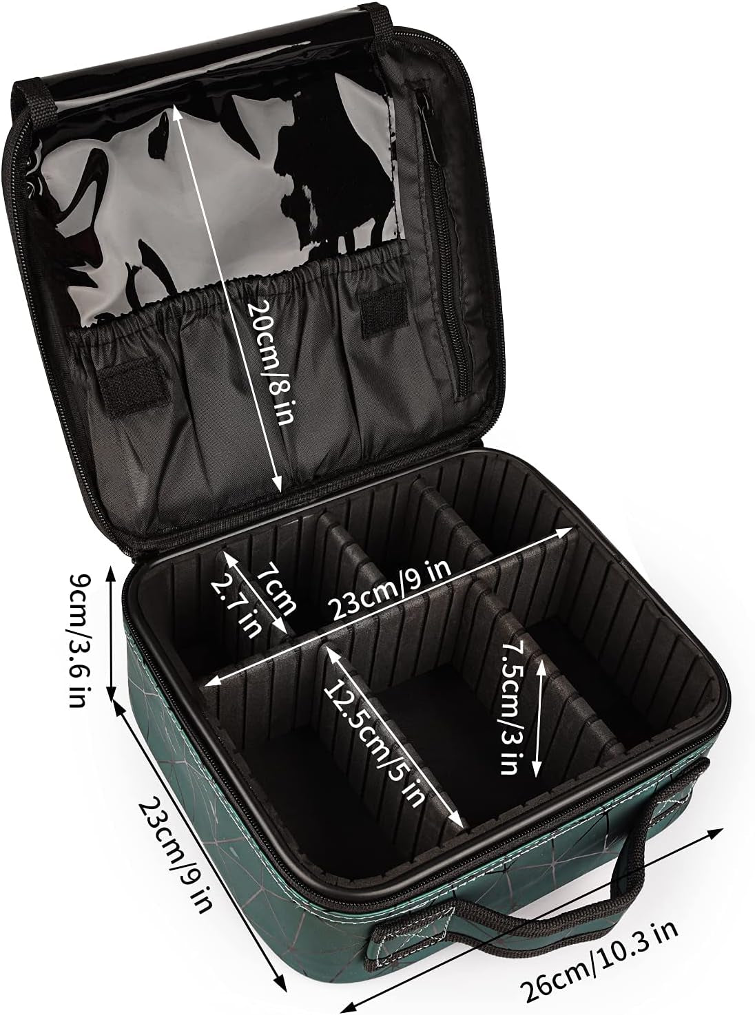 Professional Cosmetic Storage Bag Make up Tool Boxes Brushes Bags with Compartments Waterproof Detachable Vanity Organizer