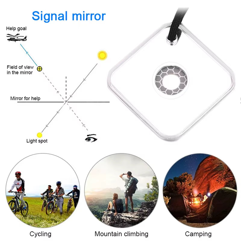 Practical Adventure Mirror Outdoor Emergency Survival Reflective Signal Mirror Hiking Camping First Aid Supplies Survival Tool