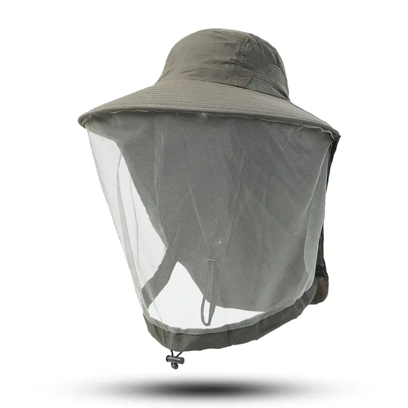Outdoor Anti-Mosquito Fishing Hat with Mesh Mask