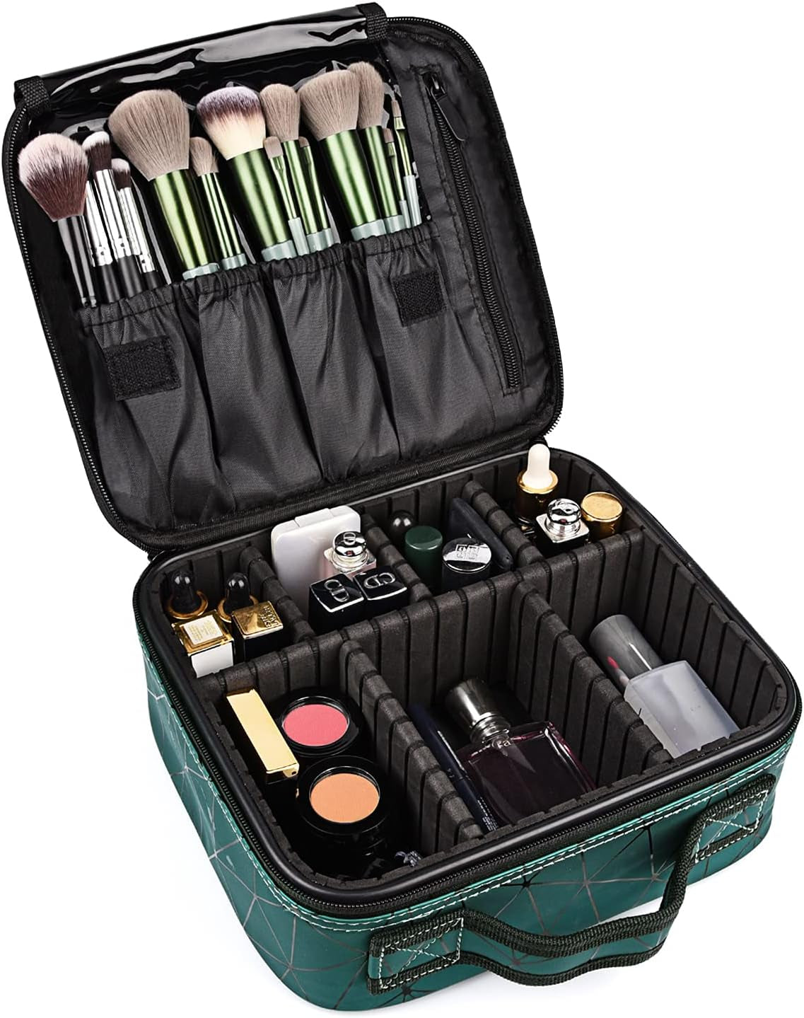 Professional Cosmetic Storage Bag Make up Tool Boxes Brushes Bags with Compartments Waterproof Detachable Vanity Organizer