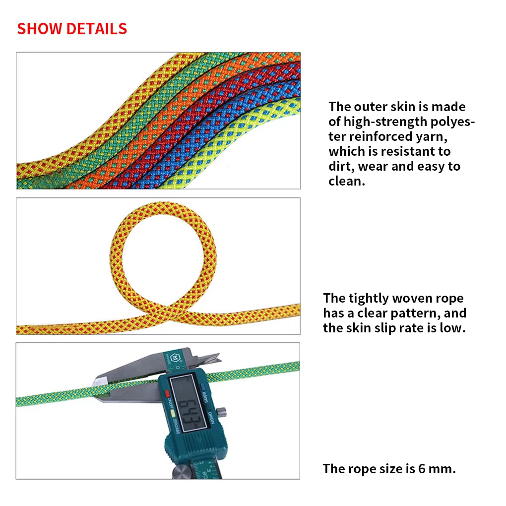 Climbing Rope Portable 6Mm Non-Slip Downhill Rope for Survival Parachute Cord Lanyard Camping Climbing Rope Hiking Clothesline