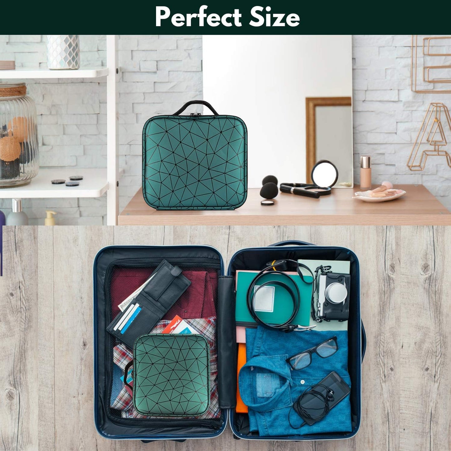 Professional Cosmetic Storage Bag Make up Tool Boxes Brushes Bags with Compartments Waterproof Detachable Vanity Organizer