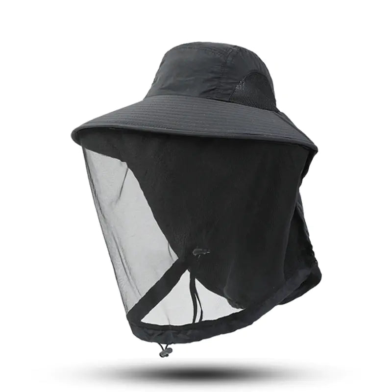 Outdoor Anti-Mosquito Fishing Hat with Mesh Mask