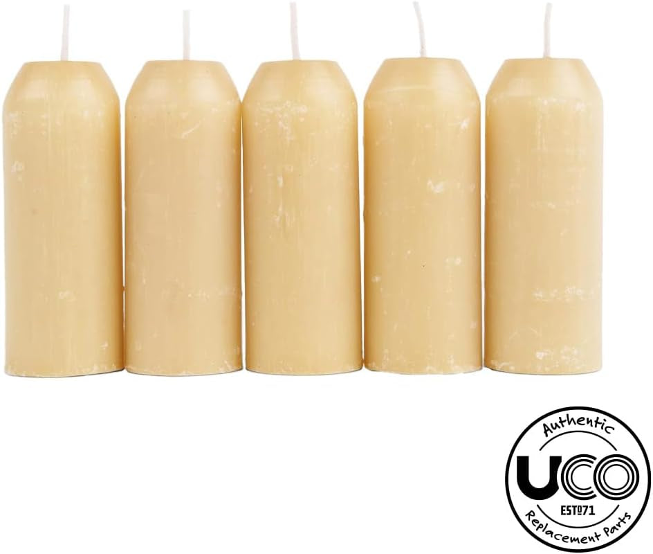 12-Hour Natural Beeswax, Long-Burning Emergency Candles for Candle Lantern, 5 Pack