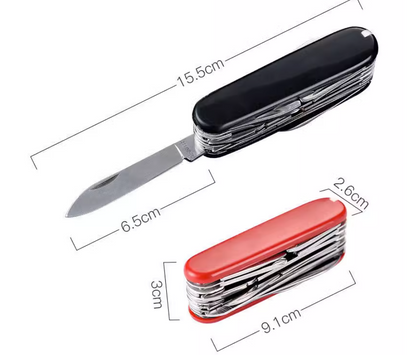 91mm Multi-Functional Wooden Swiss Army Knife