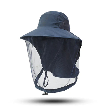 Outdoor Anti-Mosquito Fishing Hat with Mesh Mask