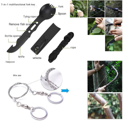 Survival Kit and First Aid Set for Outdoor Adventures