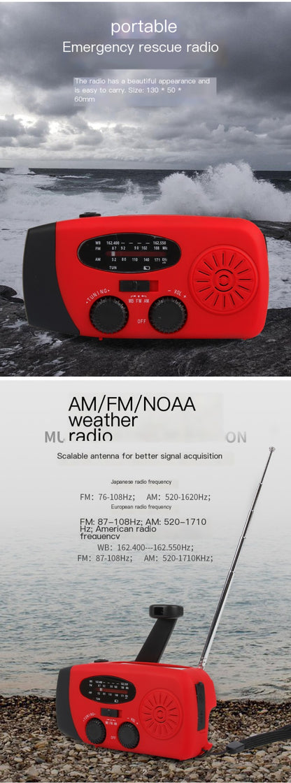 Multifunctional Emergency Radio with Solar Power and Flashlight