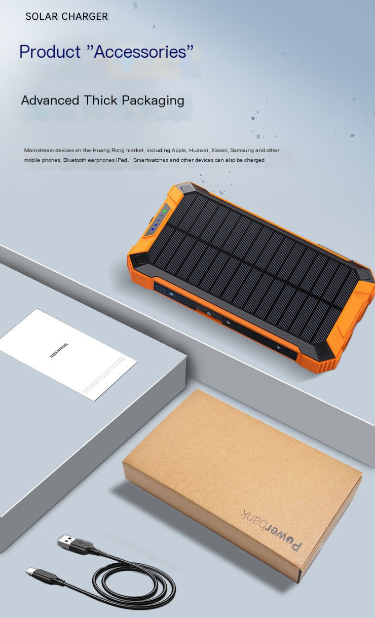 Outdoor High-Capacity Wireless Power Bank with LED Solar