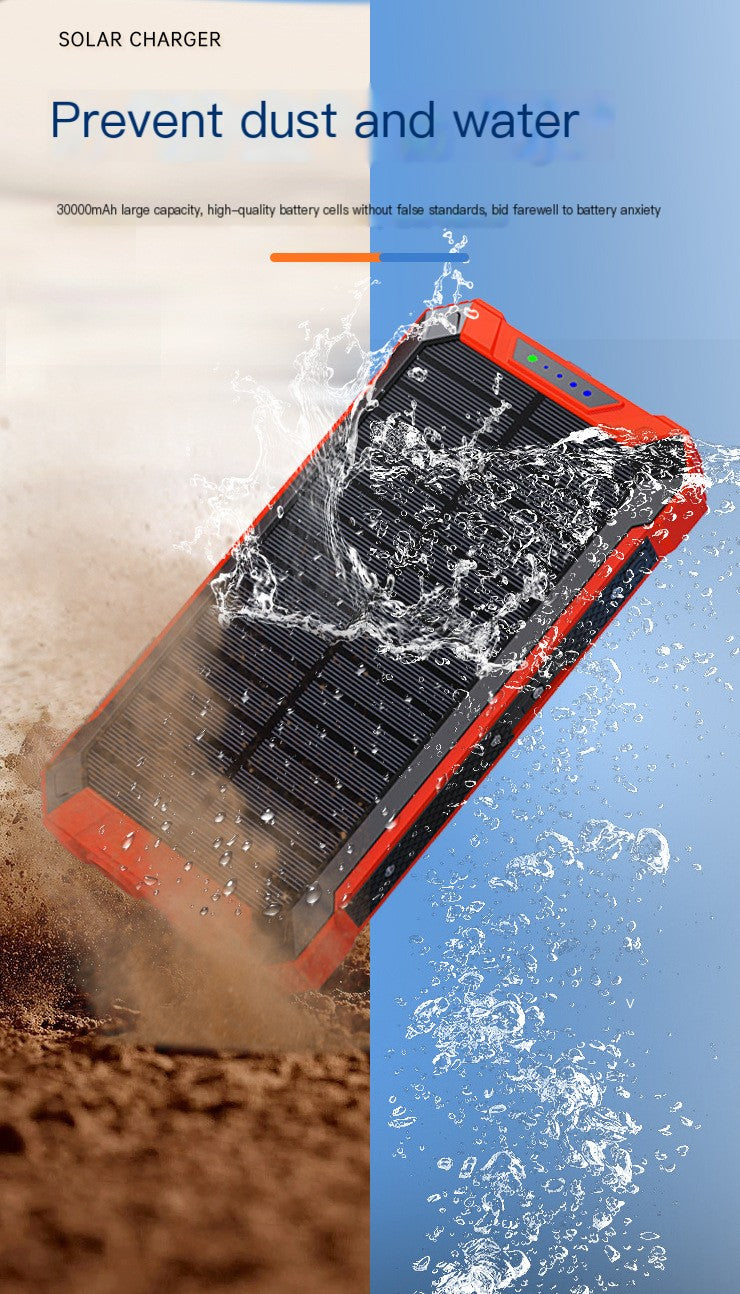 Outdoor High-Capacity Wireless Power Bank with LED Solar