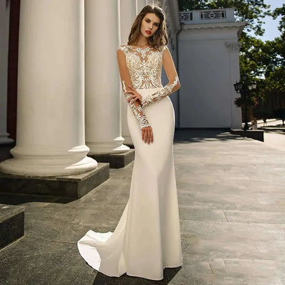 Last Minute Weeding Gown: Lace Long Sleeve Mermaid Style Wedding Dress