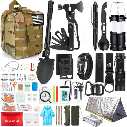 Survival Kit and First Aid Set for Outdoor Adventures