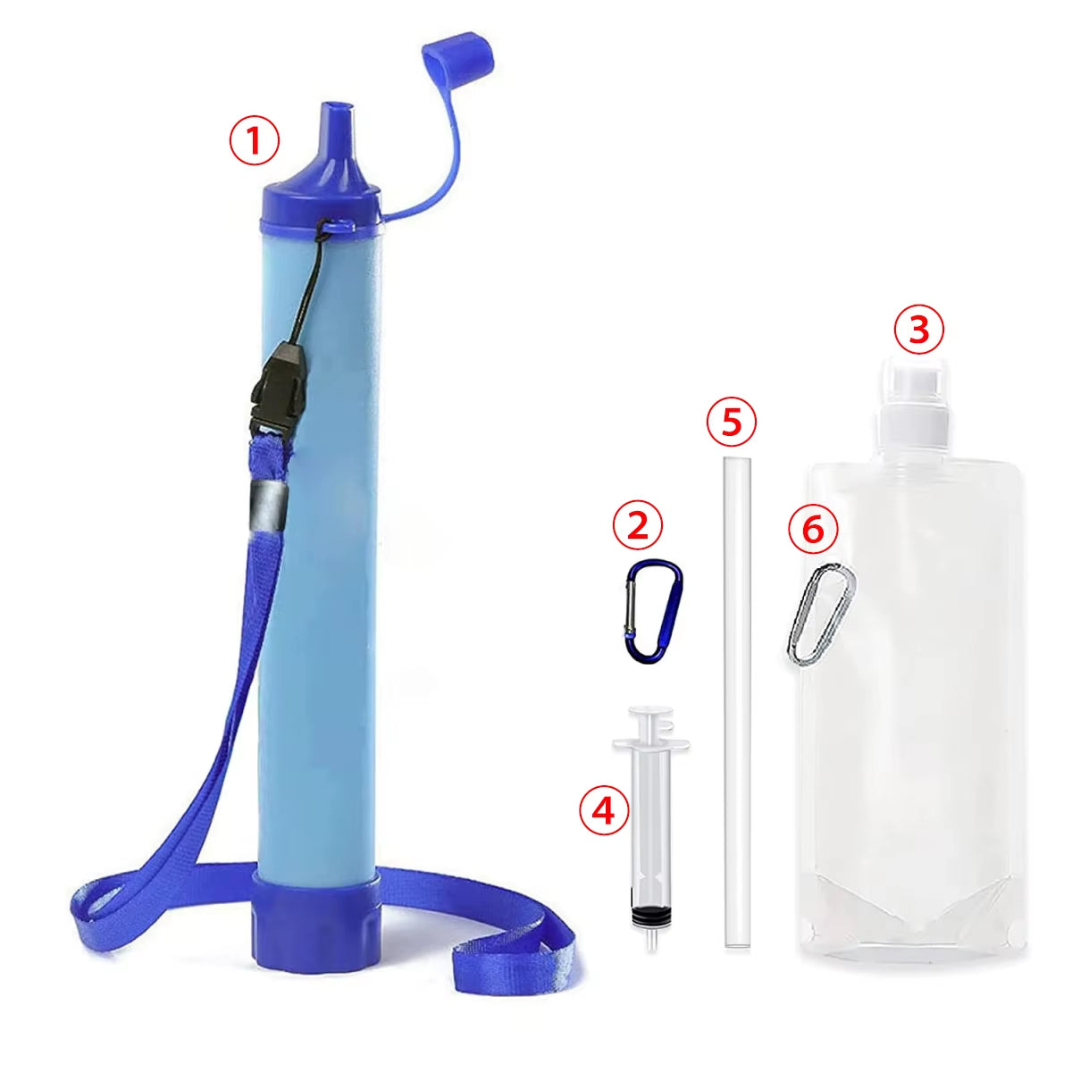 1Pcs-4Pcs Emergency Water Purifier for Survival Wilderness Survival Portable First Aid Outdoor Water Purifier Camping Hiking