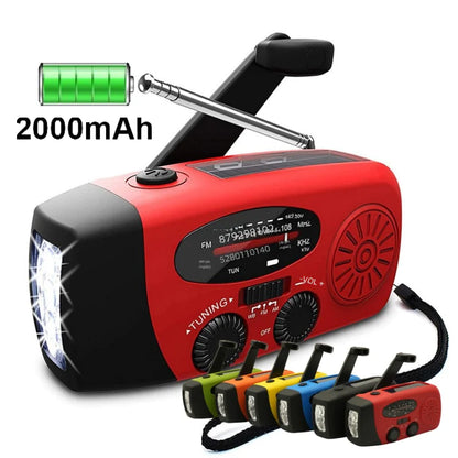 Multifunctional Emergency Radio with Solar Power and Flashlight