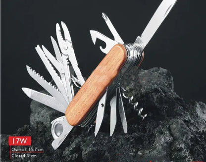 91mm Multi-Functional Wooden Swiss Army Knife
