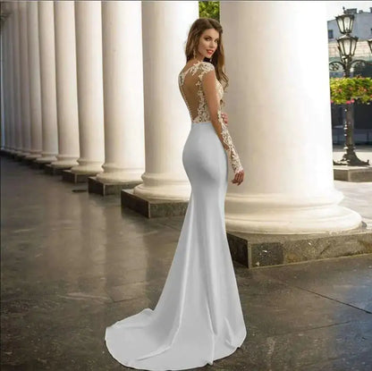 Last Minute Weeding Gown: Lace Long Sleeve Mermaid Style Wedding Dress