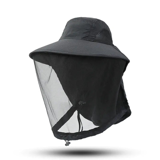 Outdoor Anti-Mosquito Fishing Hat with Mesh Mask